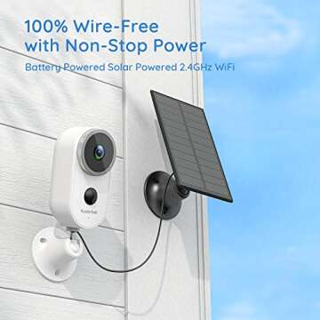 Wireless Security Outdoor Camera with Solar Panel: Battery Powered 1080p WiFi Night Vision Cameras f...
