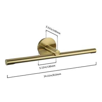 JUSHENG Picture Light Gold Gallery Light 24.21" Inch, Metal Painting Light Artwork Sconces Lamps 12W (70W Eqv.), Hardwired Connection, 3000K Warm White 840Lm LED Picture Lights for Paintings