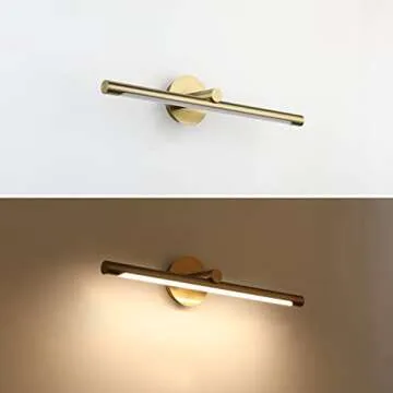 JUSHENG Picture Light Gold Gallery Light 24.21" Inch, Metal Painting Light Artwork Sconces Lamps 12W (70W Eqv.), Hardwired Connection, 3000K Warm White 840Lm LED Picture Lights for Paintings