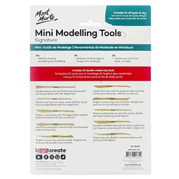 Mont Marte Clay Sculpting Tools 10-Piece Set for Artists