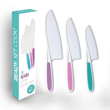 Tovla Jr. Knives for Kids 3-Piece Kitchen Baking Knife Set: Montessori Children's Real Cooking Knive...