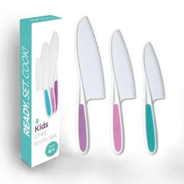 Tovla Jr. Knives for Kids 3-Piece Kitchen Baking Knife Set: Montessori Children's Real Cooking Knive...