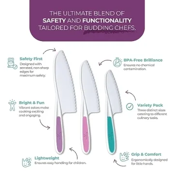 Tovla Jr. 3-Piece Kids Cooking Knife Set for Young Chefs