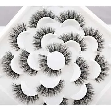 Newcally Fake Eyelashes Natural False Lashes Wispy Lashes 3D Cat Eye Look Light Volume Faux Mink Lashes 10 Pairs Pack