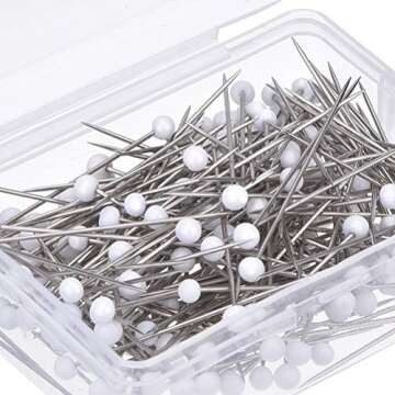250 Glass Head Sewing Pins - Ideal for Quilting & Crafts