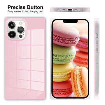 Omorro Compatible with Neon Phone Rectangle iPhone 14 Pro Max Case for Women, Bright Fluorescence Lu...