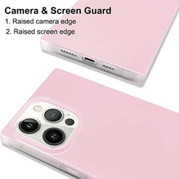 Omorro Compatible with Neon Phone Rectangle iPhone 14 Pro Max Case for Women, Bright Fluorescence Luxury Designer Flexible Soft Slim TPU Rubber Gel Bumper Rectangle Edge Protective Girly Rectangle