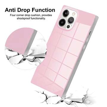 Omorro Compatible with Neon Phone Rectangle iPhone 14 Pro Max Case for Women, Bright Fluorescence Luxury Designer Flexible Soft Slim TPU Rubber Gel Bumper Rectangle Edge Protective Girly Rectangle
