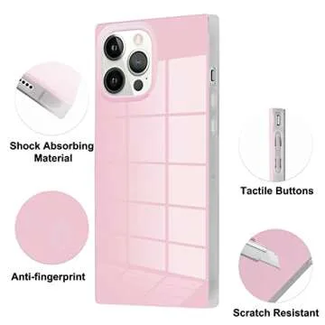 Omorro Compatible with Neon Phone Rectangle iPhone 14 Pro Max Case for Women, Bright Fluorescence Luxury Designer Flexible Soft Slim TPU Rubber Gel Bumper Rectangle Edge Protective Girly Rectangle