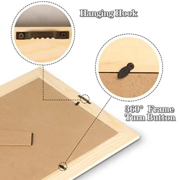 5X7 Picture Frame Black and White Grid Hanging Wall & Tabletop Photo Frame Desk Wood Picture Frams 5X7 Multi Small Desk for Collage Family Office Baby Photos Gallery Decor Gift