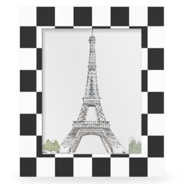 5X7 Picture Frame Black and White Grid Hanging Wall & Tabletop Photo Frame Desk Wood Picture Frams 5X7 Multi Small Desk for Collage Family Office Baby Photos Gallery Decor Gift