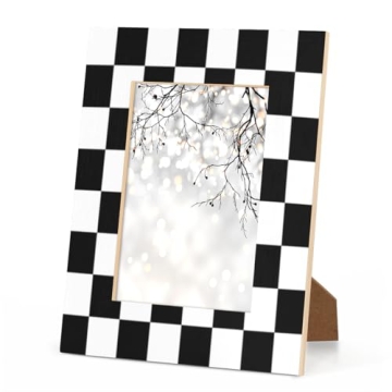 5X7 Picture Frame Black and White Grid Hanging Wall & Tabletop Photo Frame Desk Wood Picture Frams 5X7 Multi Small Desk for Collage Family Office Baby Photos Gallery Decor Gift