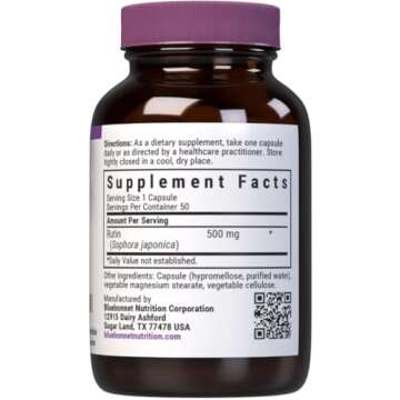Bluebonnet Nutrition Rutin 500mg | Antioxidant Vascular Support | Vegan, Gluten-Free Capsules
