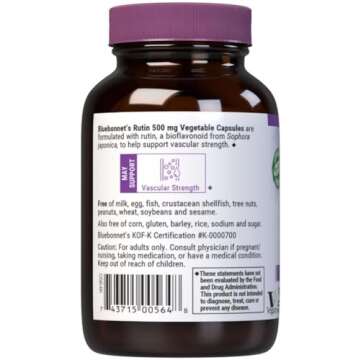 Bluebonnet Rutin 500mg Antioxidant Supplement - Plant-Based