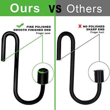 ESFUN 30 Pack Heavy Duty S Hooks Black S Shaped Hooks Hanging Hangers Pan Pot Holder Rack Hooks for Kitchenware Spoons Pans Pots Utensils Clothes Bags Towels Plants