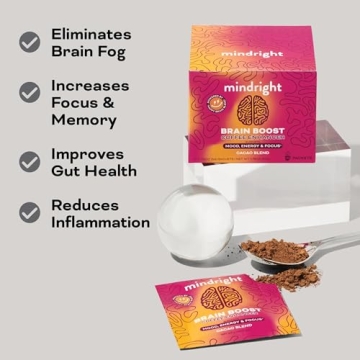 MINDRIGHT Brain Boost Coffee Enhancer - Superfood Mushroom Blend
