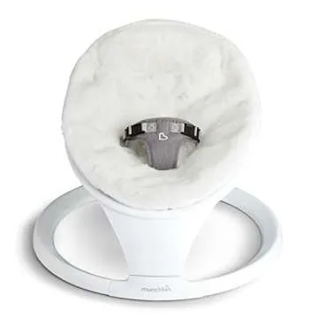 Munchkin Baby Swing - Portable, Bluetooth, 5 Motion Levels & Soft Faux Fur Cover