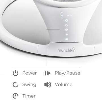 Munchkin Baby Swing: Portable, Bluetooth, 5 Motion Levels
