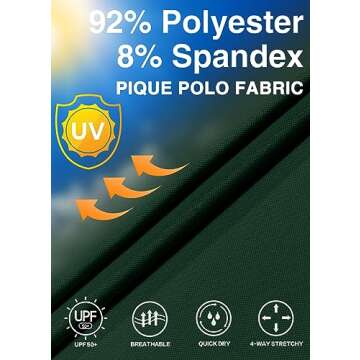 Hiverlay Polo Shirts for Women Golf Shirts Dry Fit UPF 50+ Lightweight Moisture Wicking Collared Tennis Shirts Ladies Tops Green, Small