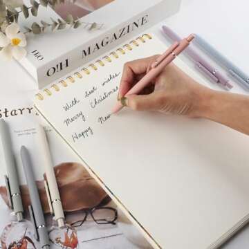 FIOVER Gel Pens - 6Pcs 0.5mm Fine Point Smooth Writing