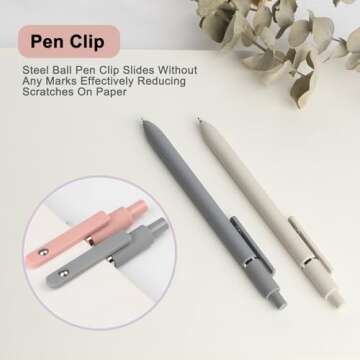 FIOVER Gel Pens - 6Pcs 0.5mm Fine Point Smooth Writing