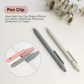 FIOVER Gel Pens - 6Pcs 0.5mm Fine Point Smooth Writing