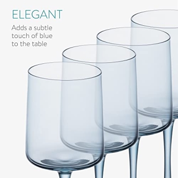 Stylish Navaris Blue Square Wine Glasses Set of 4