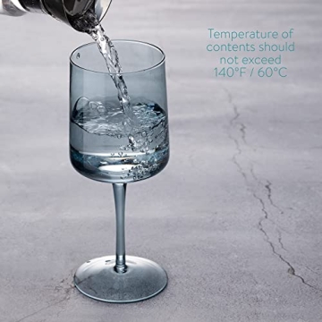 Stylish Navaris Blue Square Wine Glasses Set of 4