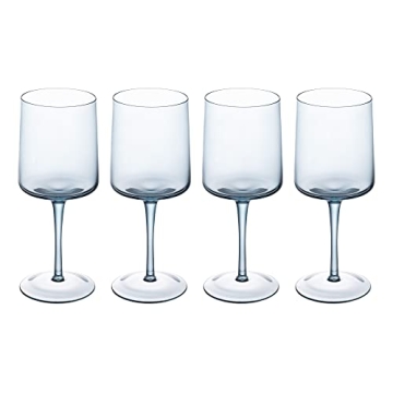 Stylish Navaris Blue Square Wine Glasses Set of 4