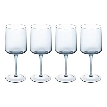 Stylish Navaris Blue Square Wine Glasses Set of 4