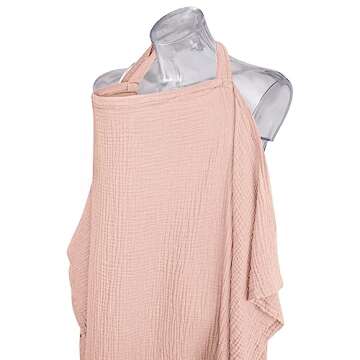 Konssy Muslin Nursing Cover for Baby Breastfeeding, Breathable 100% Cotton Breastfeeding Cover with ...