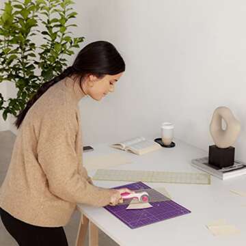 Elan Cutting Mat A3 Pink & Purple, Self Healing Cutting Mat 18 x 12 INCH, 5-Ply Craft Mat Pink, Hobby Cutting Mat 18x12 INCH, Fabric Cutting Board for Crafts, Quilting Cutting Board, Craft Cutting Mat