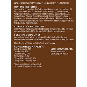 Instinct Limited Ingredient Diet, Wet Canned Dog Food, Grain Free - Real Lamb, 13.2 oz. Cans (Pack o...