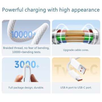 DTOL USB A to USB C Cable - Fast Charging & Data Transfer