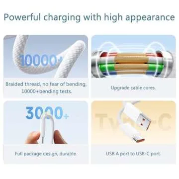 DTOL USB A to USB C Cable - Fast Charging & Data Transfer
