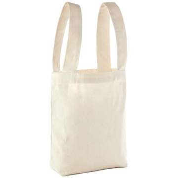 Hallmark 8"x10" Easter Canvas Tote Bag (Bunny Ears) for Easter Baskets, Egg Hunts, Spring Birthdays and More