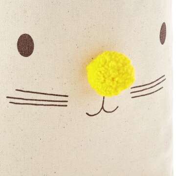 Hallmark 8"x10" Easter Canvas Tote Bag (Bunny Ears) for Easter Baskets, Egg Hunts, Spring Birthdays and More