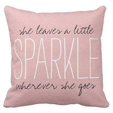 Emvency Throw Pillow Cover Pink Blush Sparkle Monogram Decor