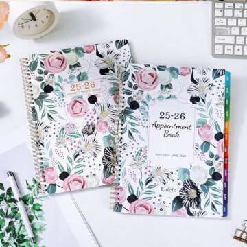 Appointment Book 2025-2026 - Jul. 2025 - Jun. 2026, Daily Planner 2025-2026, Weekly Appointment Book 2025-2026, Hourly Planner 2025-2026 with 30-Minute Interval, 8.5" x 11", Colorful Tabs