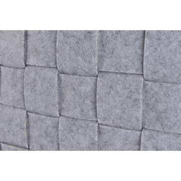 Collapsible Storage Basket Bins, Foldable Handmade Rectangular Felt Fabric Storage Box Cubes Containers with Handles- Large Organizer For Nursery Toys,Kids Room,Towels,Clothes, Grey （16"x11.8"x11.5"）