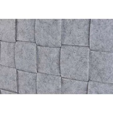 Collapsible Storage Basket Bins, Foldable Handmade Rectangular Felt Fabric Storage Box Cubes Containers with Handles- Large Organizer For Nursery Toys,Kids Room,Towels,Clothes, Grey （16"x11.8"x11.5"）