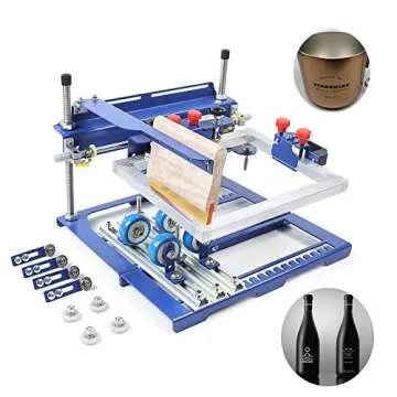 SHOWLIVEU Curved Surface Bottle Screen Printing Machine for Cylindrical + Conical Products, Curved Screen Printing Machine for Bottles Mugs Cups Glass Diameter 170mm