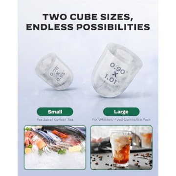 Totnz Ice Makers Countertops,20lb/24h Stainless Steel with Visible Water Level Window, 2 Sizes of Bullet Ice for Home