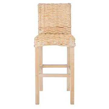 SAFAVIEH Home Tobie Natural White Wash Rattan 30-inch Bar Stool