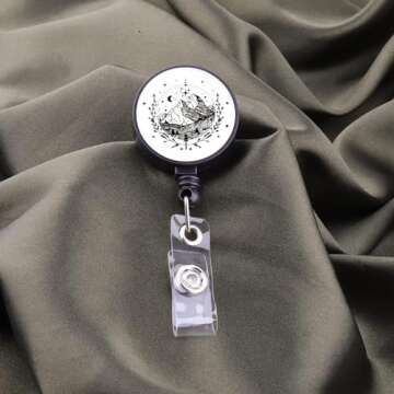 BEKECH A Court of Thorns Rose Inspired Gift Velaris Badge ACOMAF Night Court Gift Bookish Badge for Book Lover Bookworm (A Court of Thorns Rose)