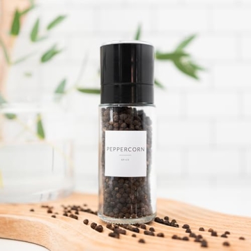 Glass Spice Jars with Bamboo Lids 24PK & 374 Labels