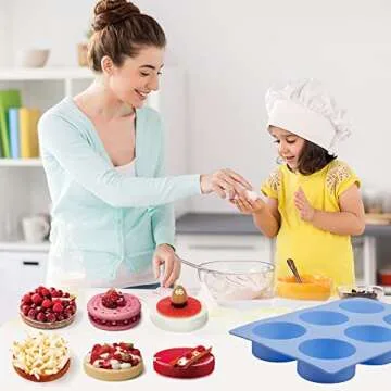 La chat 4 PCS Candy Molds, Silicone Oreo Cookie Chocolate molds for Candy, Cookies, Oreos, mini Soap, Cupcake, Pudding, Jello, Muffin, Non-Stick Cylinder Baking molds