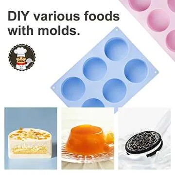 La chat 4 PCS Candy Molds, Silicone Oreo Cookie Chocolate molds for Candy, Cookies, Oreos, mini Soap, Cupcake, Pudding, Jello, Muffin, Non-Stick Cylinder Baking molds