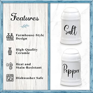 Ceramic Farmhouse Salt and Pepper Shakers Set