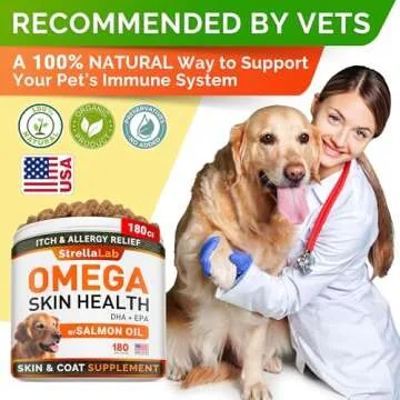 STRELLALAB Omega 3 for Dogs - 180ct Salmon Oil Chews